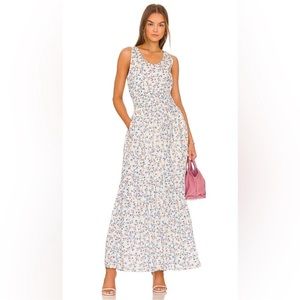 Something Navy - Floral Tiered Maxi Dress in Cream Multi